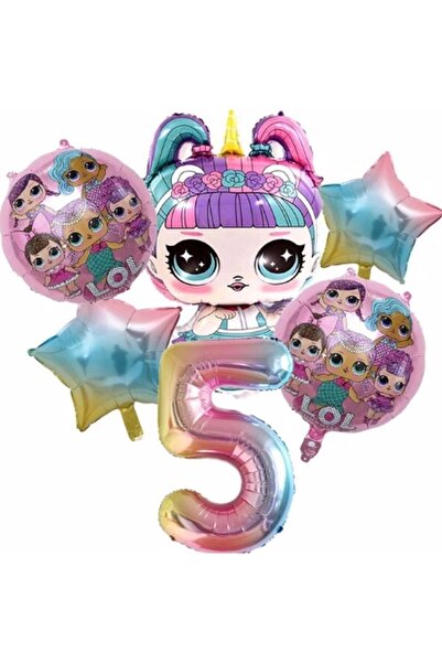Parti Station Unicorn Lol Bebek Konsept 5 Yaş Balon Doğum Günü Set Yaş Balon Set