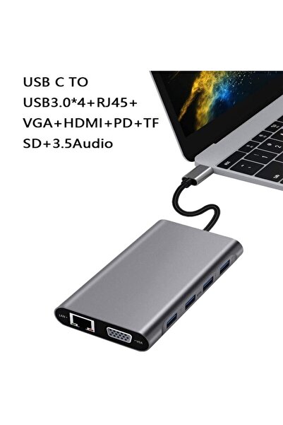 CODEGEN Usb 3.1 Type-c – 11in1 4xusb 3.0 Hdmı Vga Usb 3.1 Type-c Rj45 Ethernet Sd/micro Sd Kart Ç