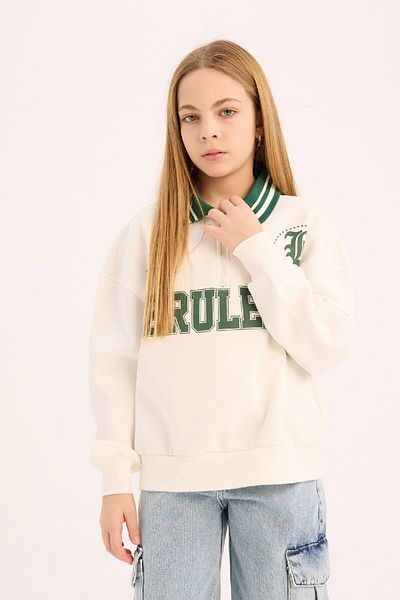DeFacto Dívčí mikina s potiskem Polo Neck Oversize D7444a825sp