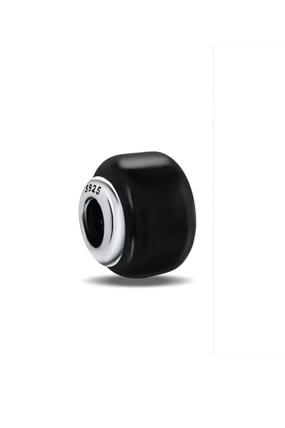Fubena Mini Black Murano Ring Charm