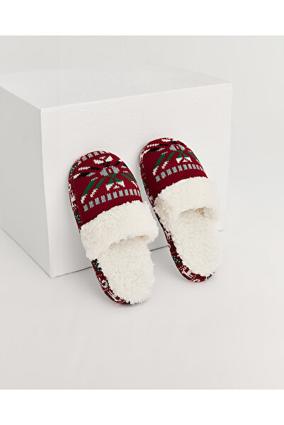 Chirpy Nevi -b - Ethnic Pattern Claret Red Γυναικείες παντόφλες σπιτιών