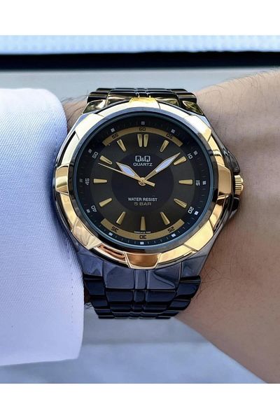 Q&Q Men's Metal Cord Wristwatch