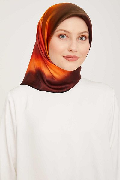 Armine Cherry Rotten Gradient Transitional Tivil Silk Scarf 9051-06