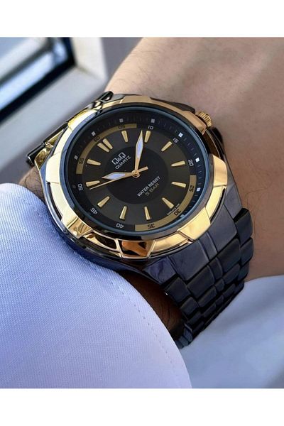 Q&Q Men's Metal Cord Wristwatch