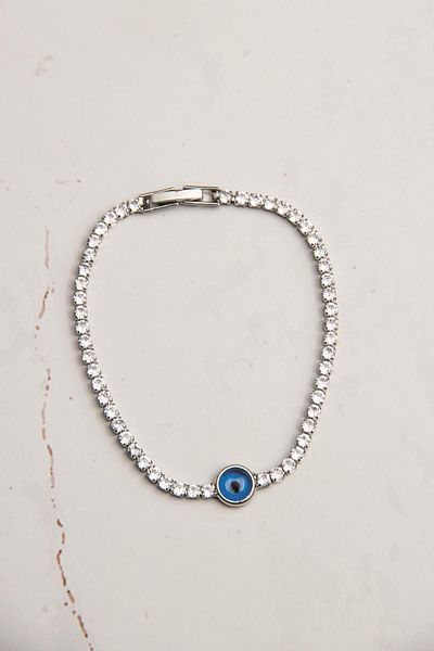 Modex Evil Eye Figured Stripe Zircon Stone Bracelet