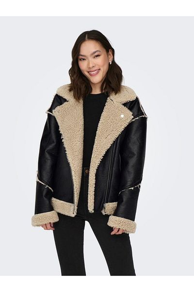 ONLY Onlwilma Faux Leath Sherpa Jacket Cc Otw Women's Coat