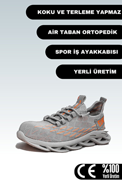 eurosantex Spor İş Ayakkabısı Air Taban Ortopedik Çelik Burunlu Iş Ayakkabısı Sb
