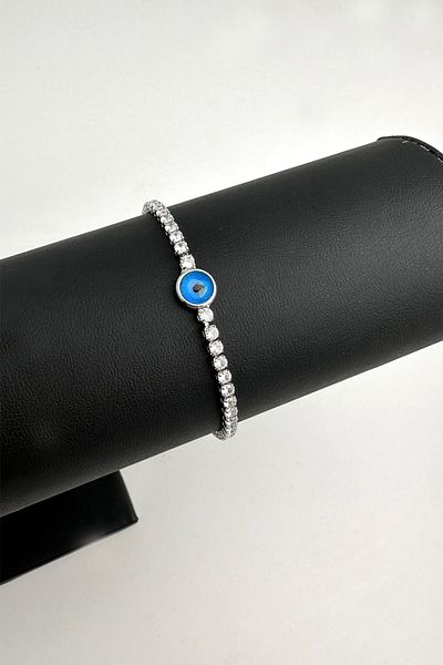 Modex Evil Eye Figured Stripe Zircon Stone Bracelet