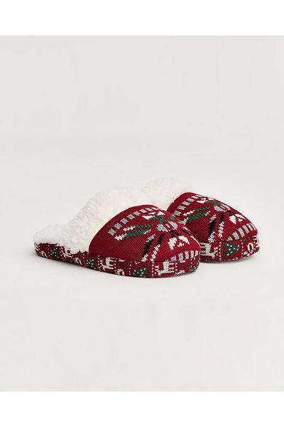 Chirpy Nevi -b - Ethnic Pattern Claret Red Γυναικείες παντόφλες σπιτιών