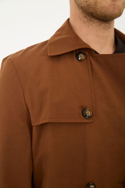 Frappoli Ανδρική καμπαρντίνα με διπλό γιακά Standard Fit βαμβακερή καμπαρντίνα
