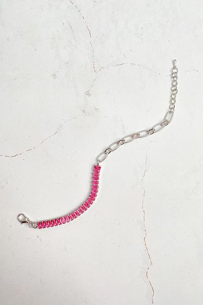 Modex Square Jewelled Chain Detailed Bracelet