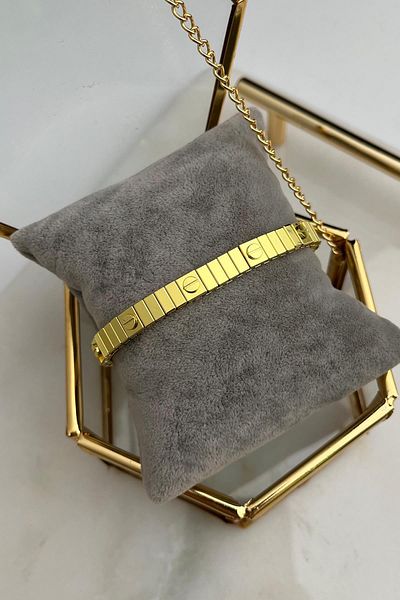 Modex NailModelGold Color Spring Bracelet - Cut Plate (19 Cm)