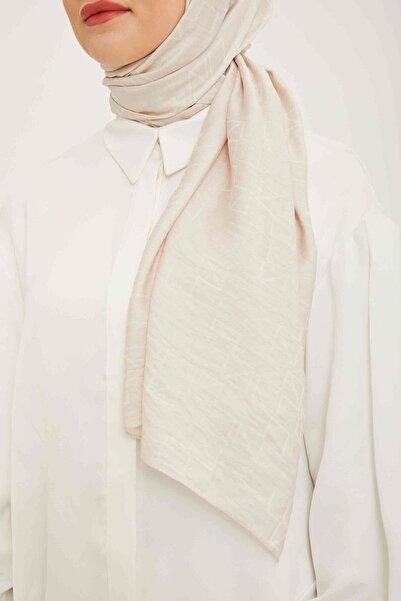 Armine Trend ανοιχτό μπεζ γεωμετρικό σχέδιο Pure Lina Shawl 15-23004