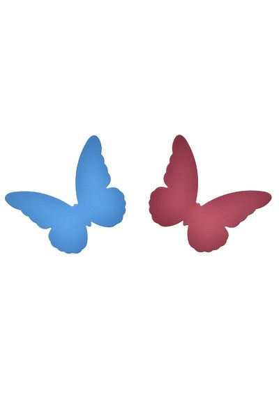 Pelin Aksesuar Blue Red Butterfly Earrings