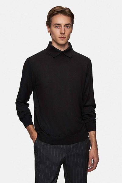 Tween Pulover negru slim fit