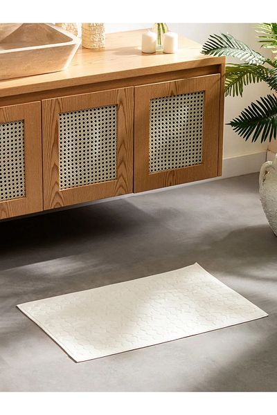 LC Waikiki Χαλάκι μπάνιου LCW HOME Ecru με λουλούδια 50x70 εκ