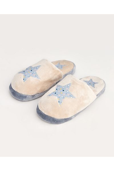 Chirpy Dovy - Star Printed Gray Women's House Slippers