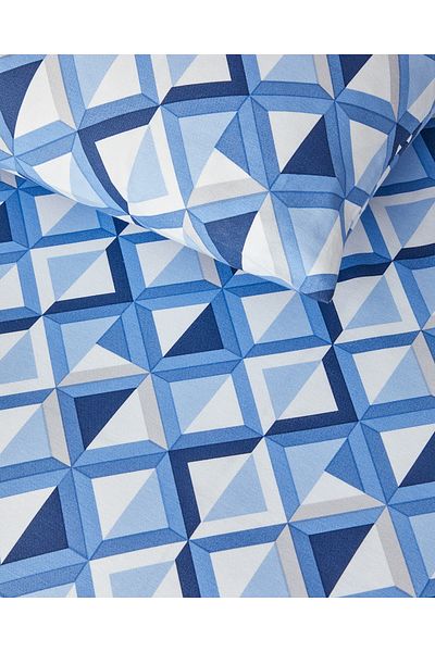 English Home Blue Mini Argyle Double Duvet Cover Set