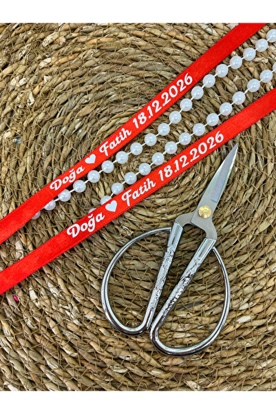 imzatasarım Dökülmeyen İncili Beyaz Renk Baskılı İsimli Söz ve Nişan Kurdeles...