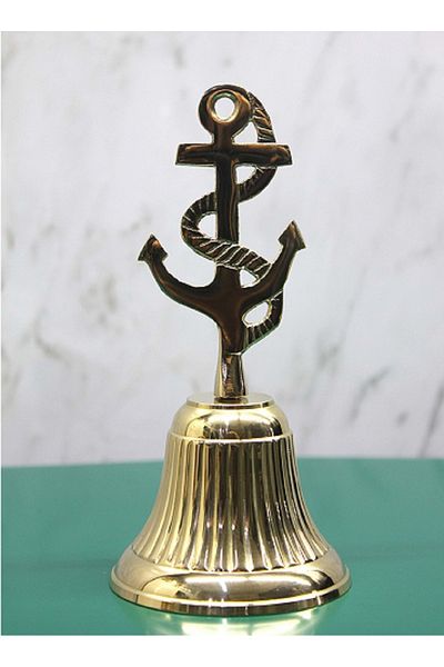 hediyeconcepti Anchor Design Hand Bell Made of All Brass