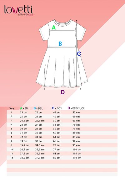 LOVETTI Lovely Letters Girl's Patterned Short Sleeve Dress