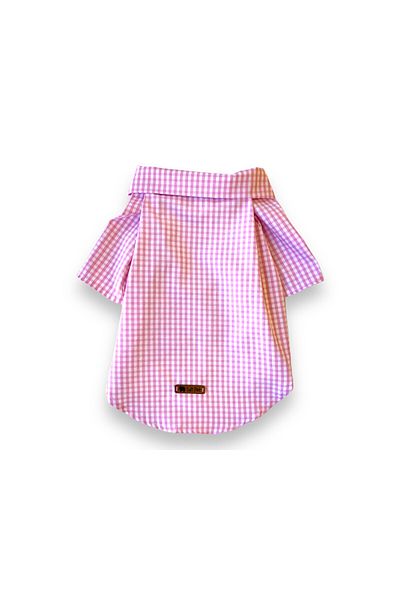Luli Pet Gingham Patterned Dog Shirt