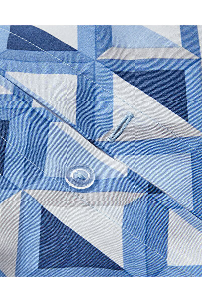 English Home Blue Mini Argyle Double Duvet Cover Set