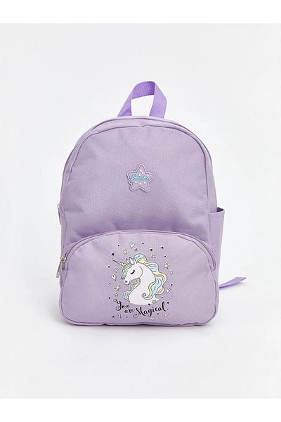 LC Waikiki Σχολική τσάντα για κορίτσια με στάμπα LCW ECO Lilac