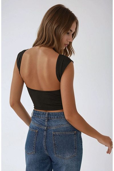 Hiccup Εξώπλατο Crop Top από βισκόζη με λαιμόκοψη