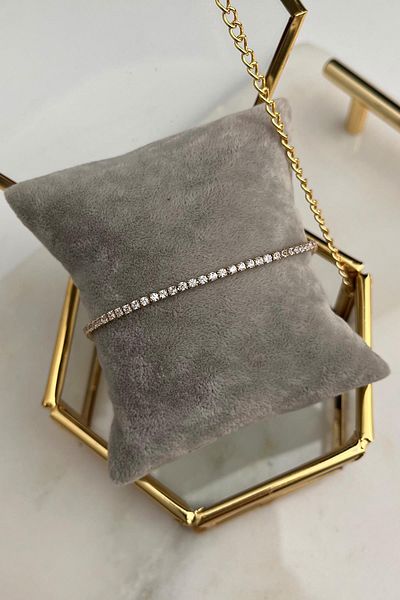 Modex Zircon Row Stone Waterway Bracelet (17cm)