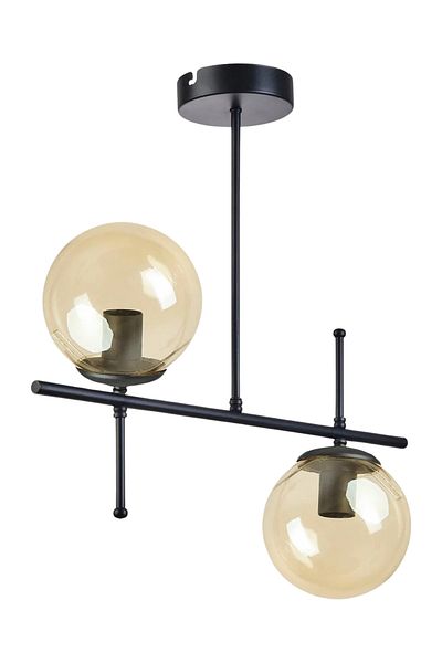 Modavize Feris Modern Design - Black Honey Glass 2-Piece Chandelier for Living Room, Kitchen, Bedroom