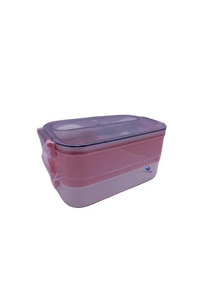 Vagonlife 1500ml Pink Double Layer Stainless Food & Food Container - Xc-465
