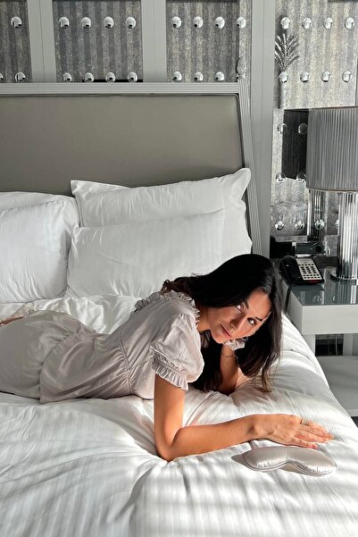 FOR YOU MODA 5'li İçeride&Dışarıda Fırfırlı Gri Pijama Takım