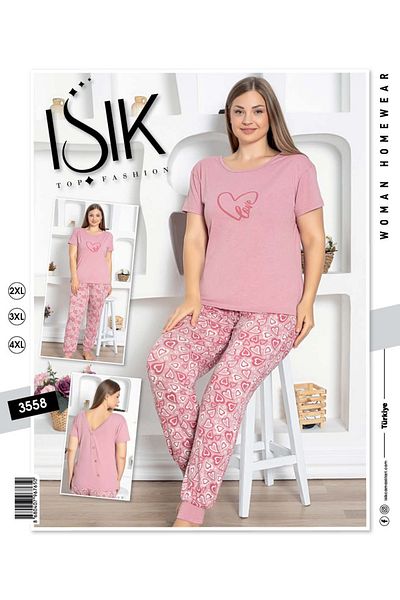 IŞIK Plus Size Pajama Set
