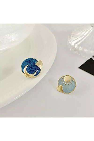 Pelin Aksesuar Gündüz ve Gece Ay Güneş Kalp Eğlenceli Küpe