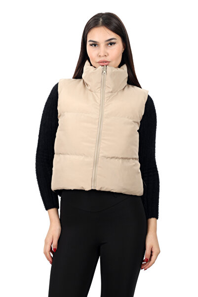 Gözde Tasarım Butik Pearl Double Sided Crop Puffer Vest