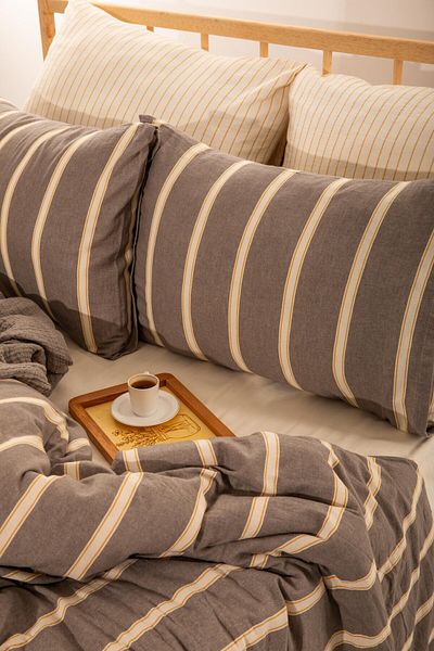 MYLASA HOME Σετ Παπλωματοθήκης Premium Stripy Dreams - 4 Μαξιλαροθήκες