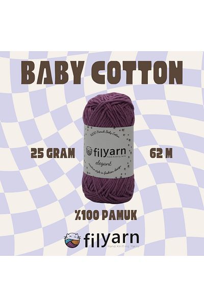 Filyarn 25 γραμμάρια Oeko-tex Certified Baby and Vest νήμα - Πλεκτό στο χέρι βαμβακερό νήμα