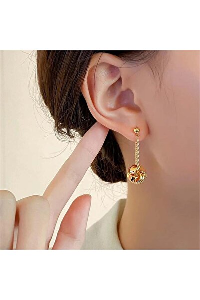 Pelin Aksesuar أقراط متدلية بعقدة مفصلة