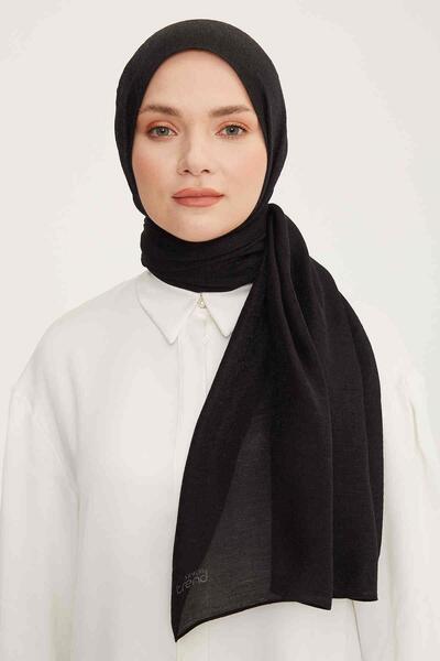 Armine Trend Siyah Düz Renk Pırıltı Şal 1 - 83