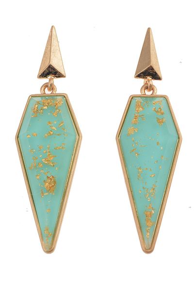Pelin Aksesuar Turquoise Natural Stone Look Earrings