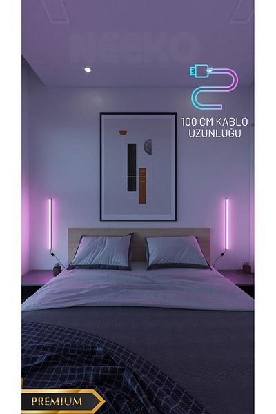 neeko 2 Pieces Mini Remote Controlled RGB LED 16 Color Sconce