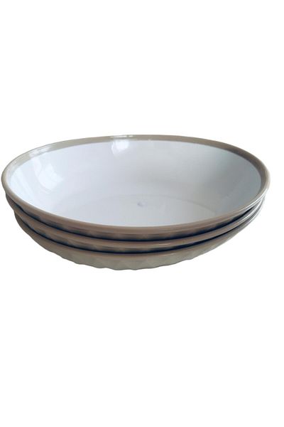 Happy Life 3-Piece Prism Boat Plate-2426 & Cream