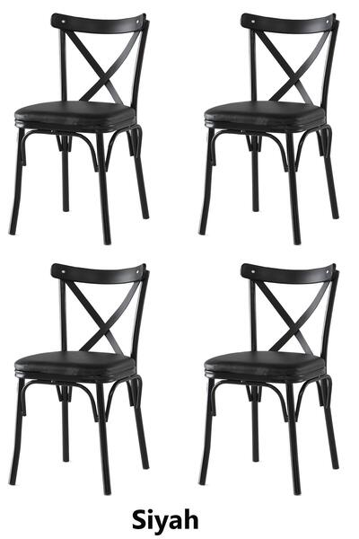 Sweet Home Masa Sandalye 4 Adet Çapraz Bahar Sandalye