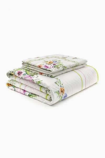 Örtüm Double Quilted Bedspread Set - Duru - Ecru Green