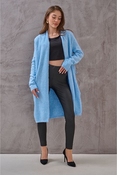 SHUGAA FEMEI LIVE BLUE CULOARE LUNG CONFORTABLE MODEL YMOOSH TRICOLOGIE CARDIGAN