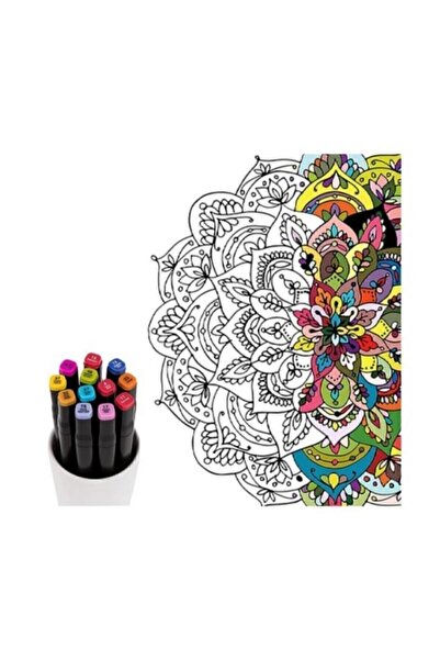 Genel Markalar 24'lü Çift Uçlu Marker Kalem Seti Çanta Set Double Touch Art Marker