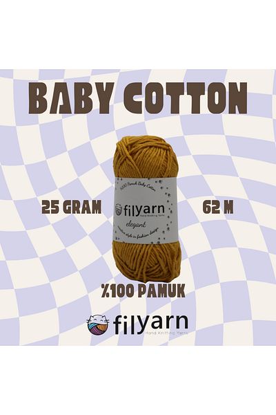 Filyarn 25 γραμμάρια Oeko-tex Certified Baby and Vest νήμα - Πλεκτό στο χέρι βαμβακερό νήμα