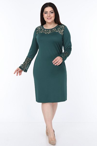 modayız Green Spanish Sleeve Dress 30y-1050
