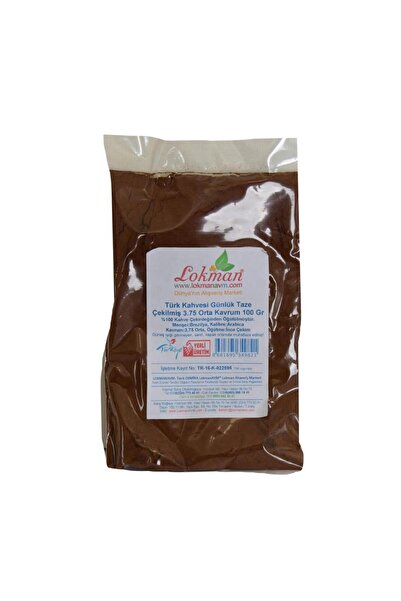 LokmanAVM Türk Kahvesi Günlük Taze Çekilmiş 3.75 Orta Kavrum 100gram Paket